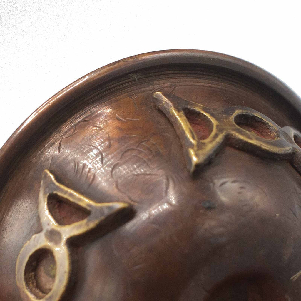 Antique Copper Ritual Bowl, Triple Moon, 8x4cm – view 2