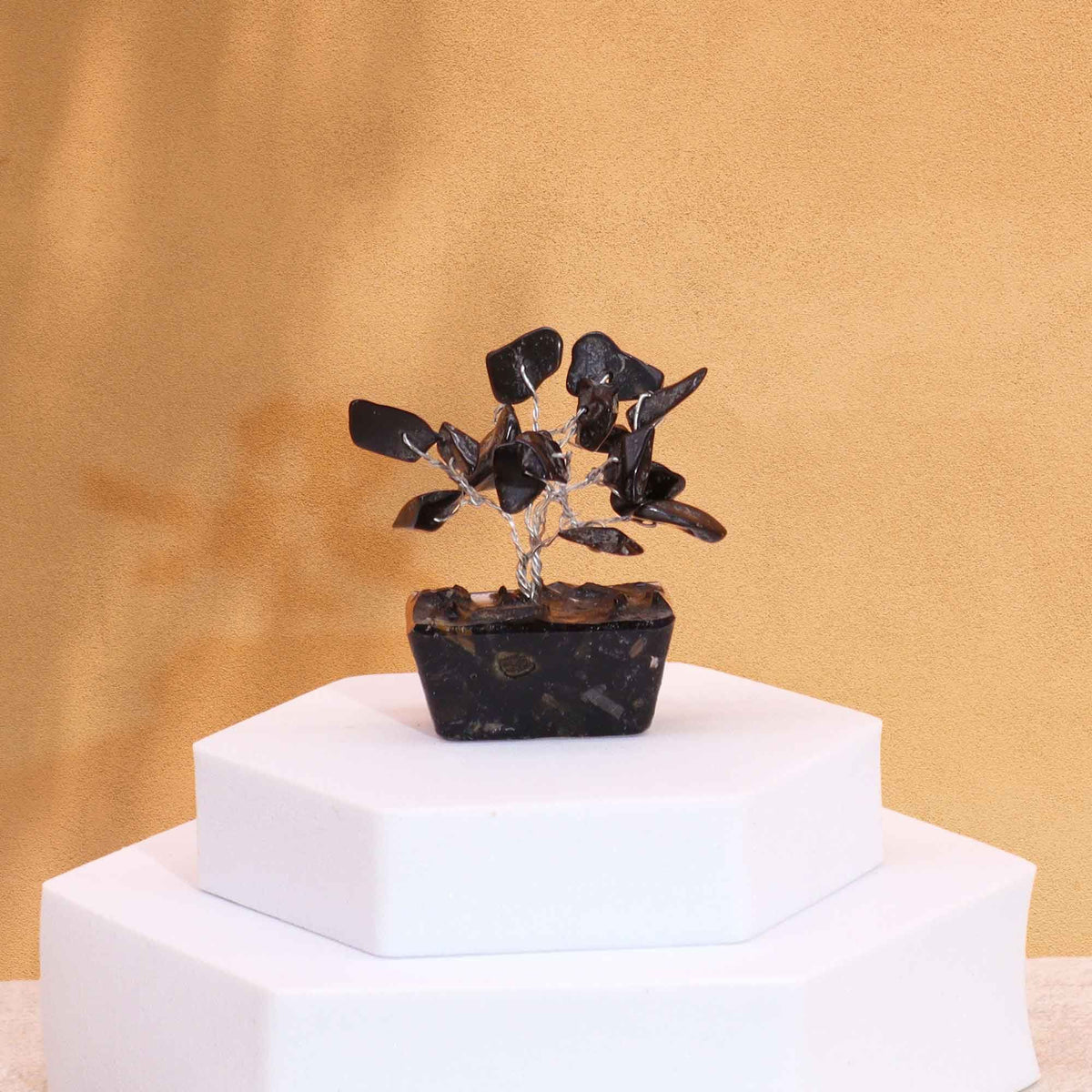 Mini Gemstone Tree on Orgonite Base, Black Agate