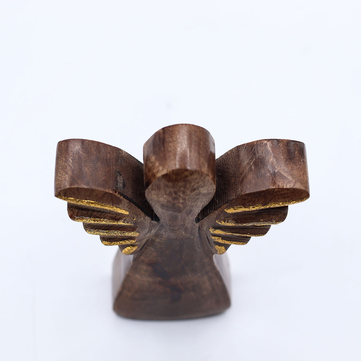 Small Mango Wood Angel - Gold Wings, 12cm – view 4