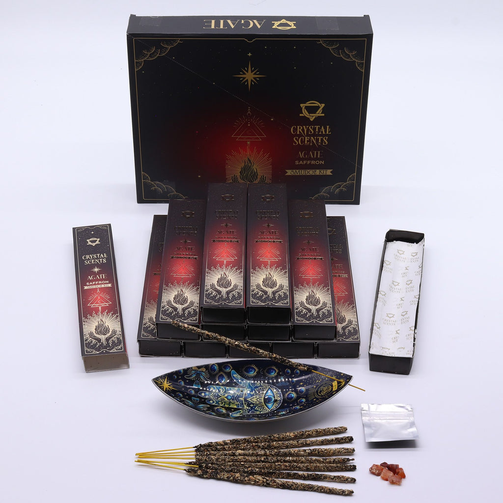 Red Agate Crystal Scents Smudge Incense Sticks - Saffron – view 4