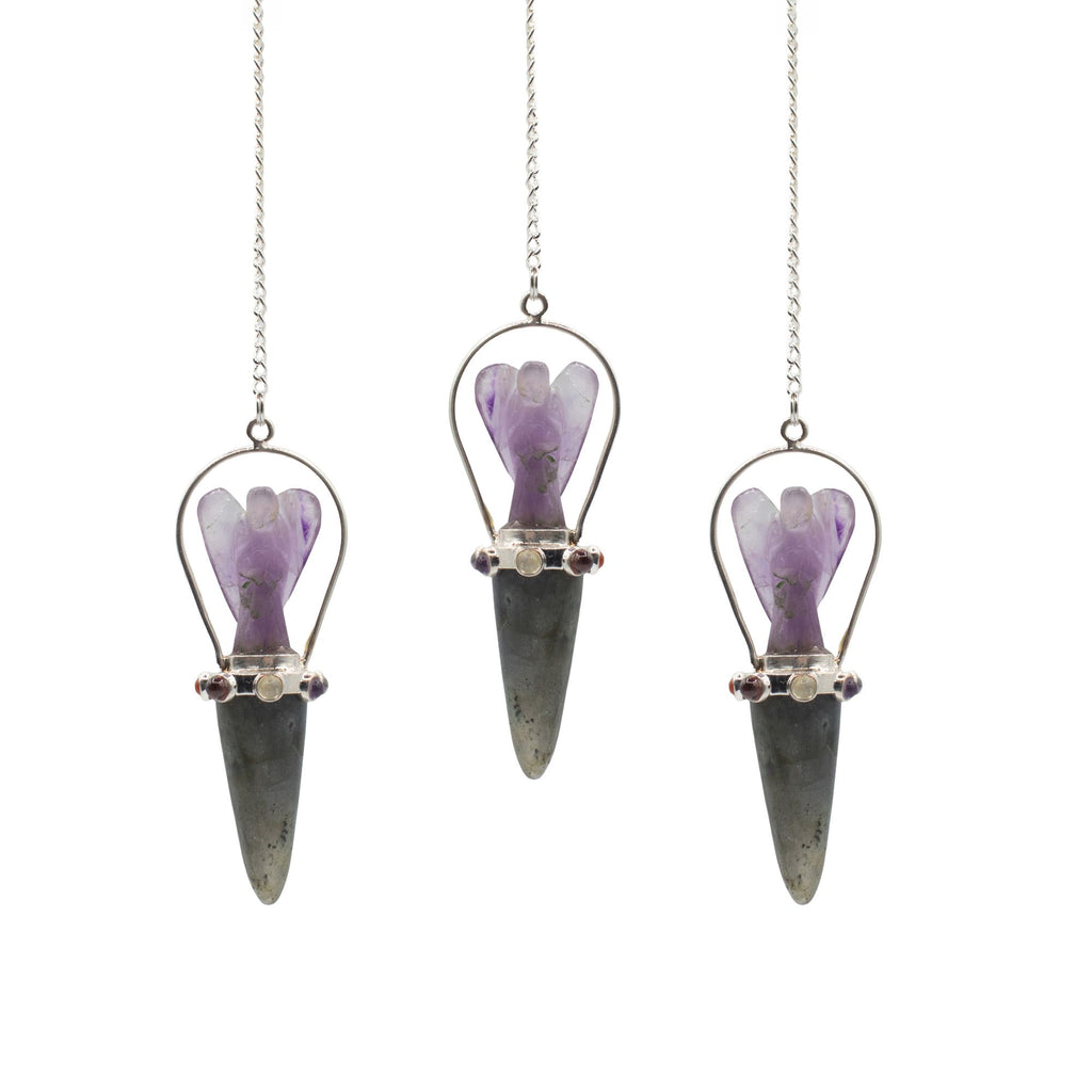 Veilwalker Angel Pendulum - Labradorite & Amethyst – view 3