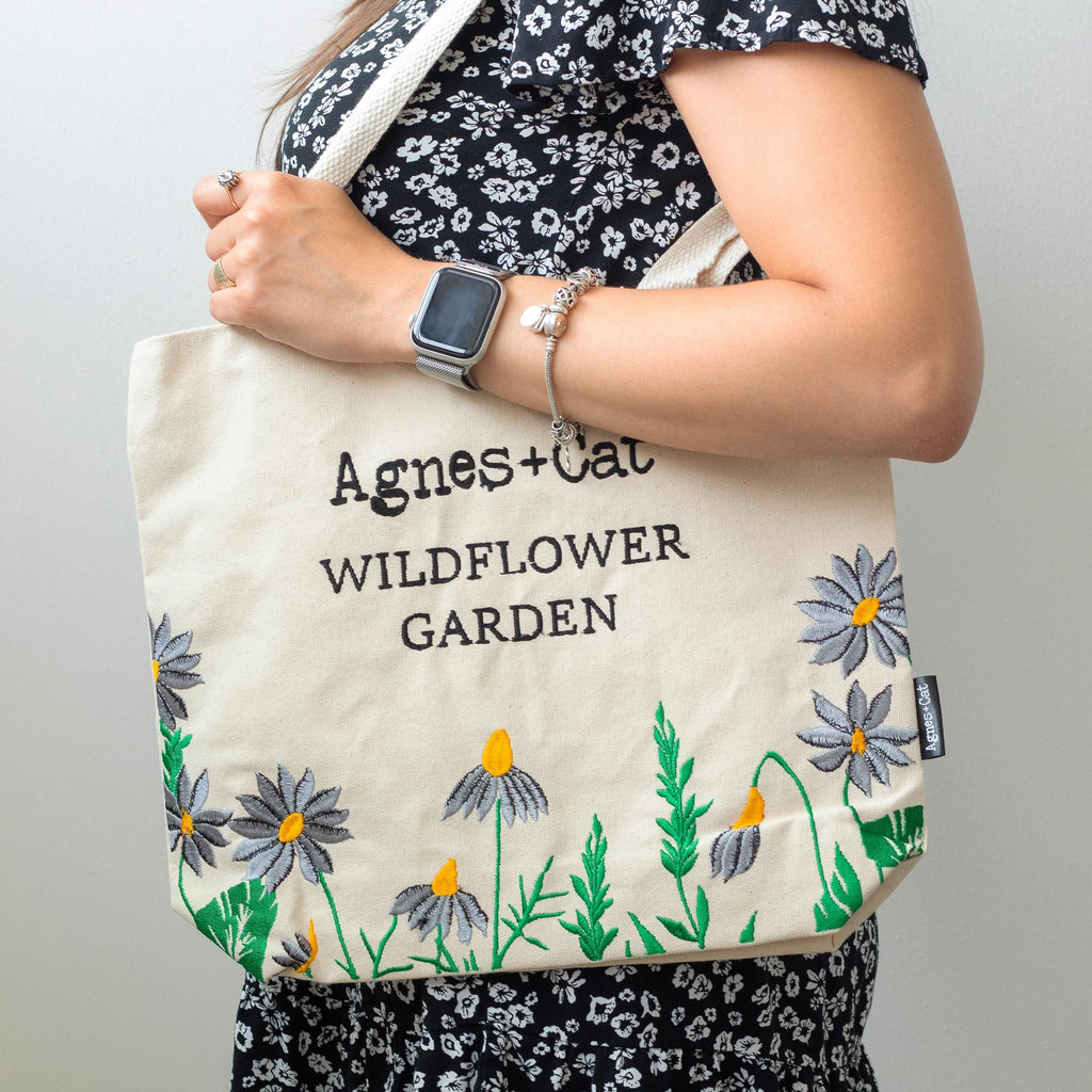 Agnes + Cat Wildflower Garden Tote Bag - Purple Flowers – view 4