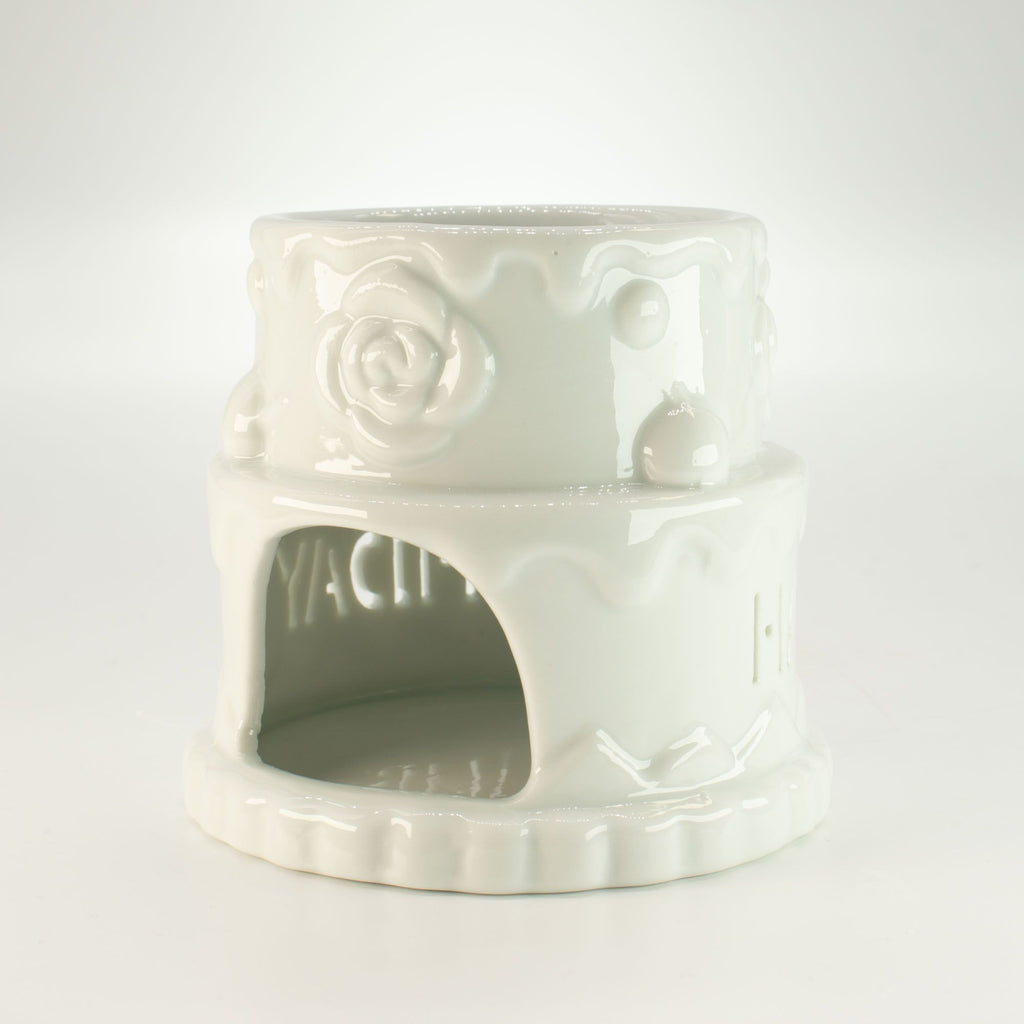 Ceramic Cake Oil Burner - Happy Birthday - White – view 3