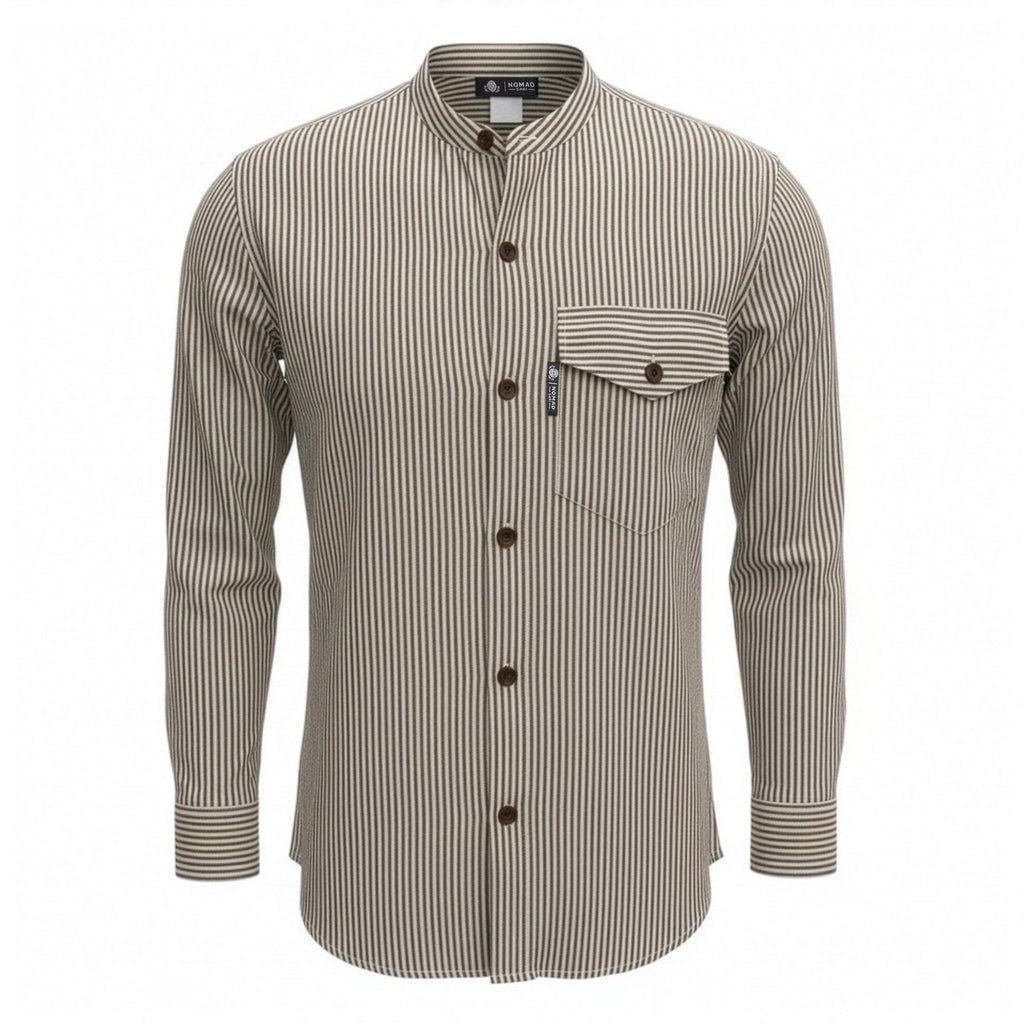 Nomad Sari Grandad Shirt - Grey Stone - XL – view 3