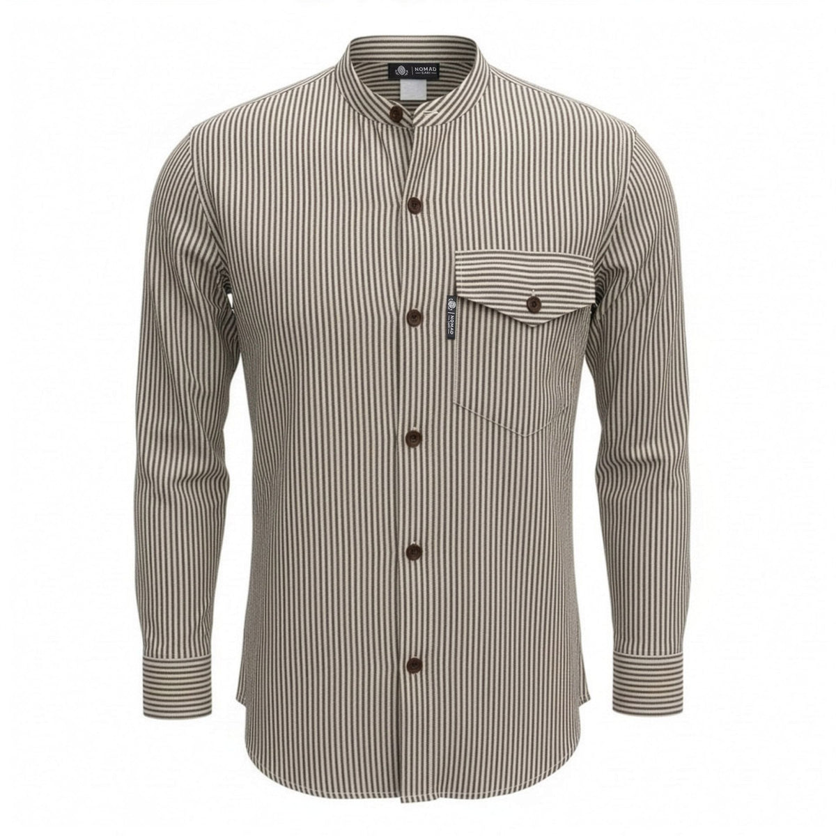 Nomad Sari Grandad Shirt - Grey Stone - XL – view 3