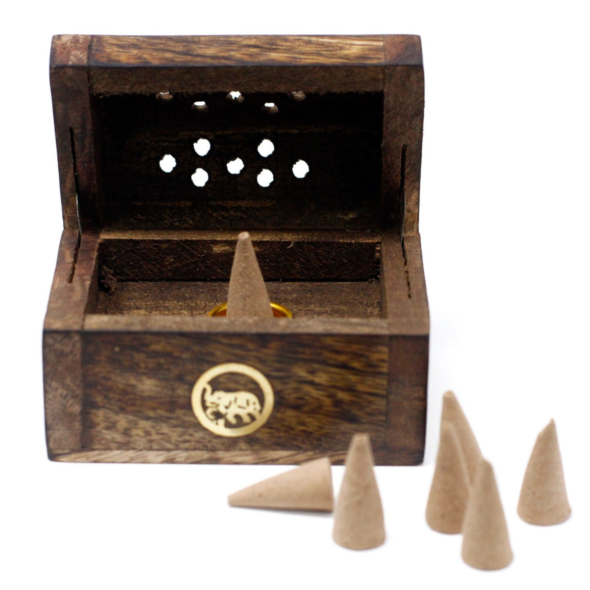 Mini Mango Wood Incense Cone Smoke Box – view 4