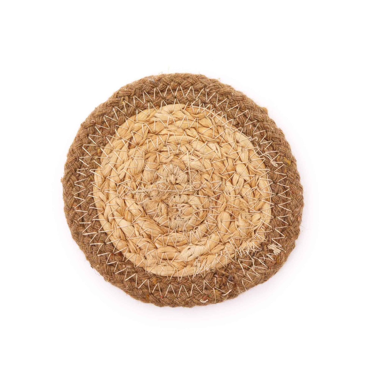 Jute & Cotton Coasters, Natural Border, Set of 4 – view 3