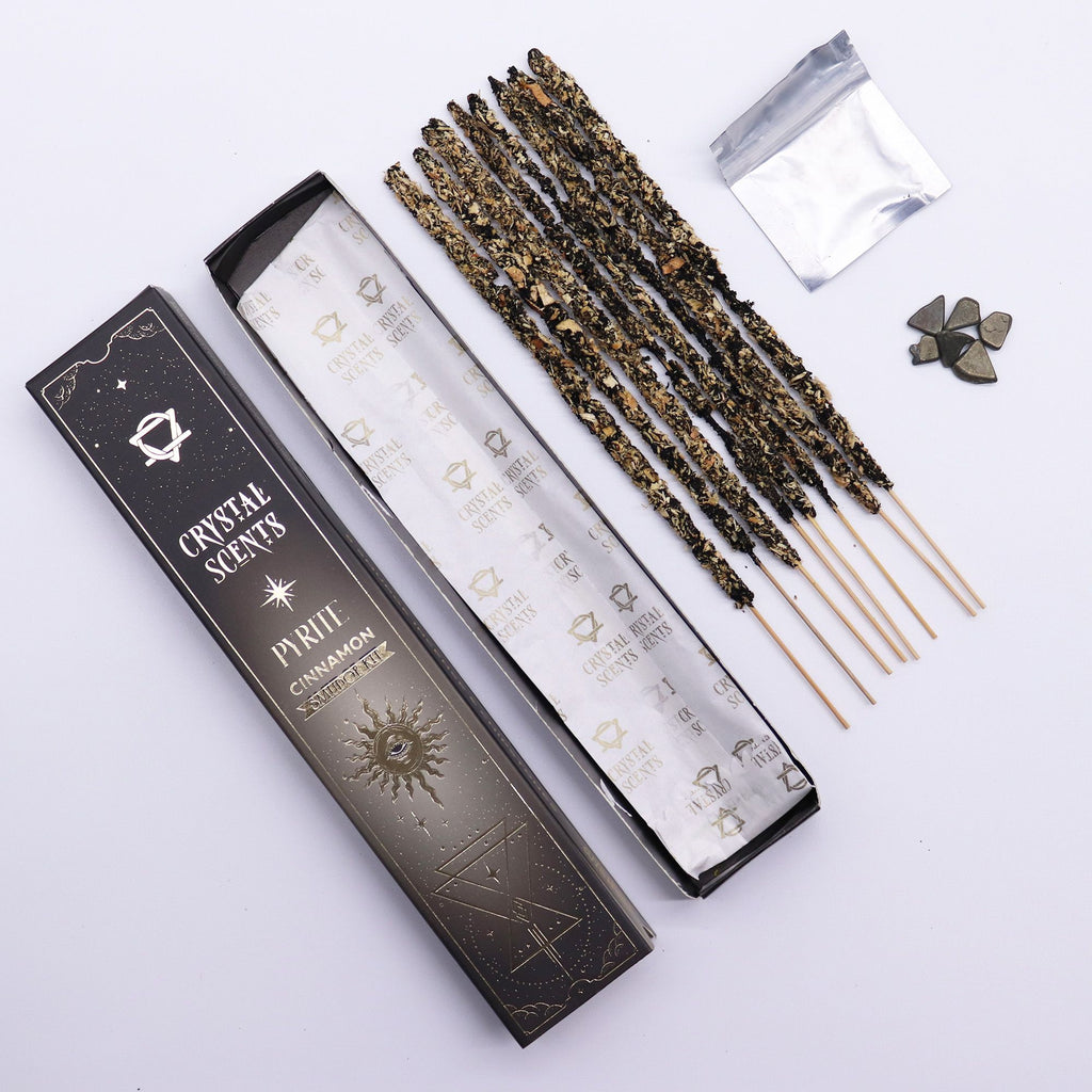 Pyrite Crystal Scents Smudge Incense Sticks - Cinnamon – view 6