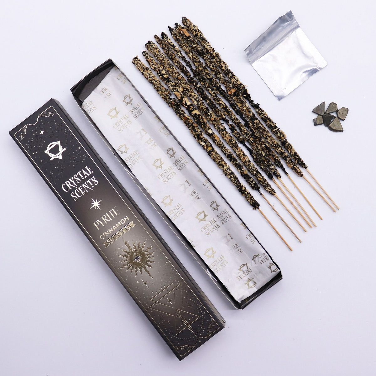 Pyrite Crystal Scents Smudge Incense Sticks - Cinnamon – view 6