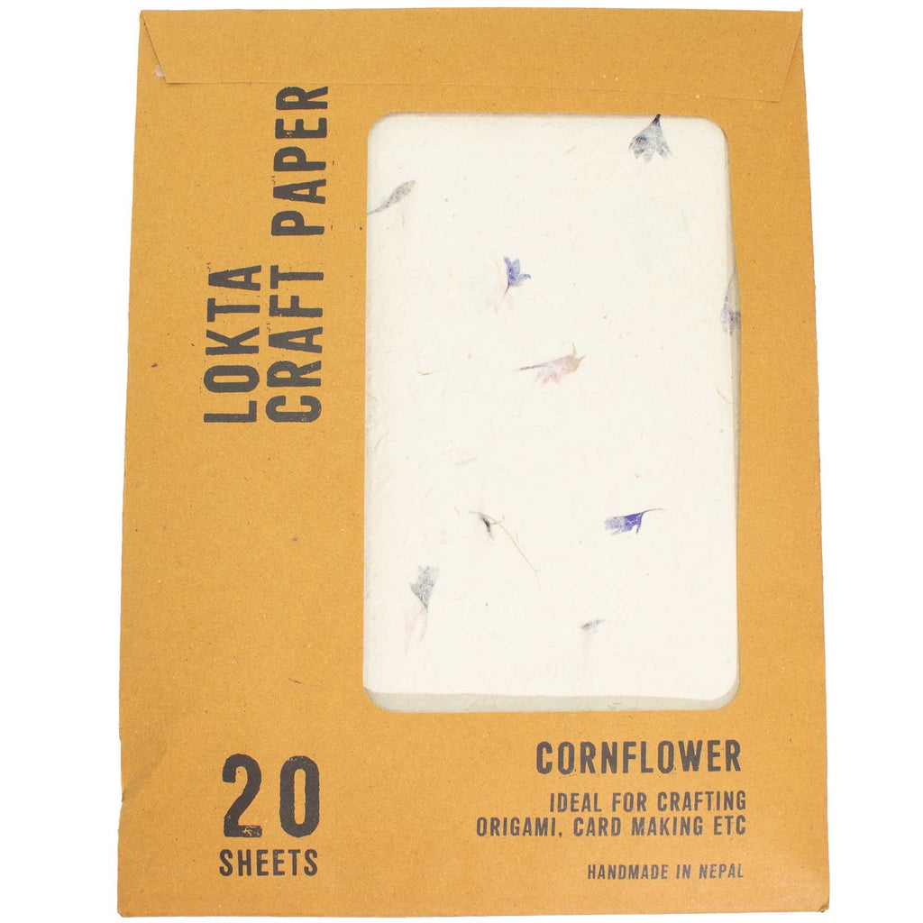 A4 Lokta Paper Pack, Cornflower Petals, 20 Sheets – view 2
