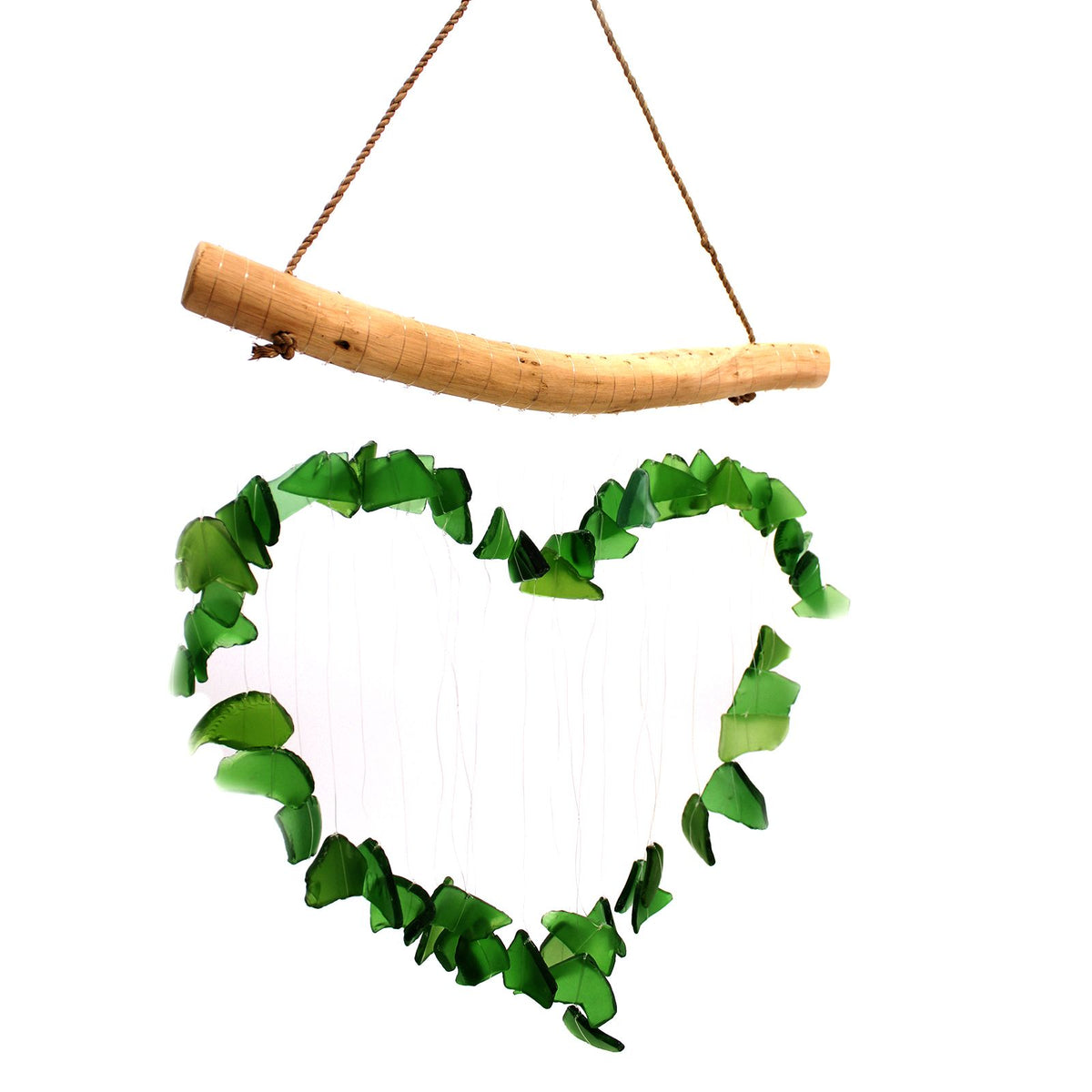 Recycled Glass Love Chime - Green