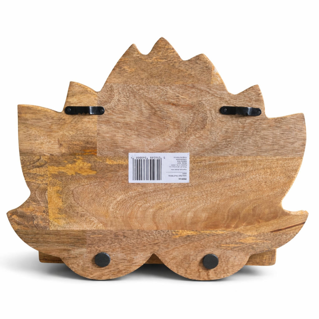 Mango Wood Lotus Wall Shelf, White Wash Finish – view 3