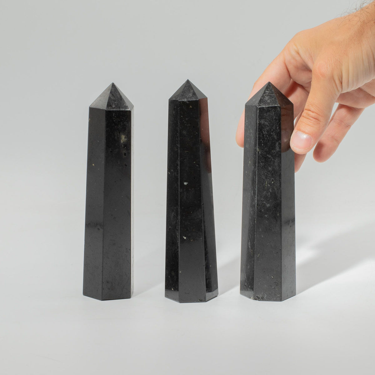 Black Tourmaline Six Face Obelisk Point approx 17cm – view 4