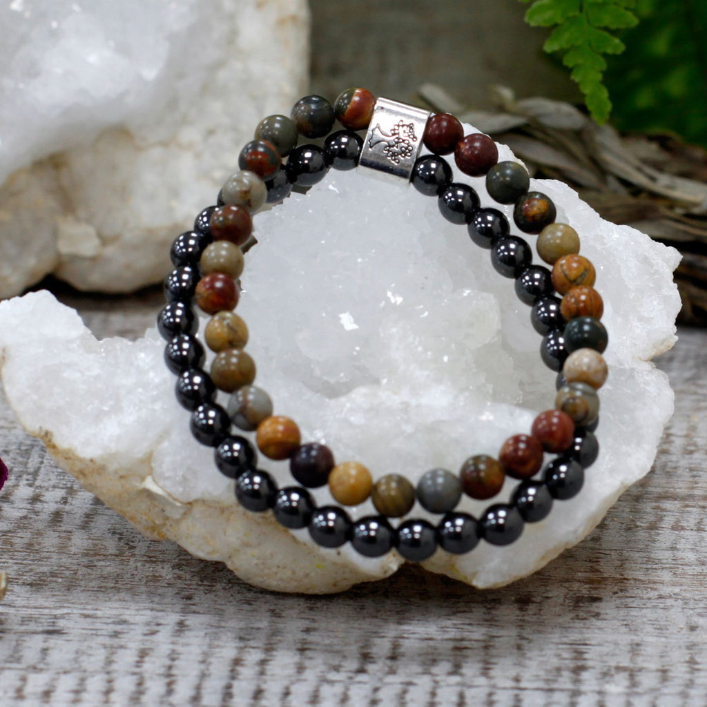 Magnetic Picasso Jasper Gemstone Bracelet