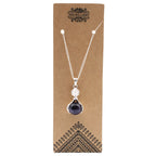 Amethyst Healing Hands Gemstone Pendant Necklace
