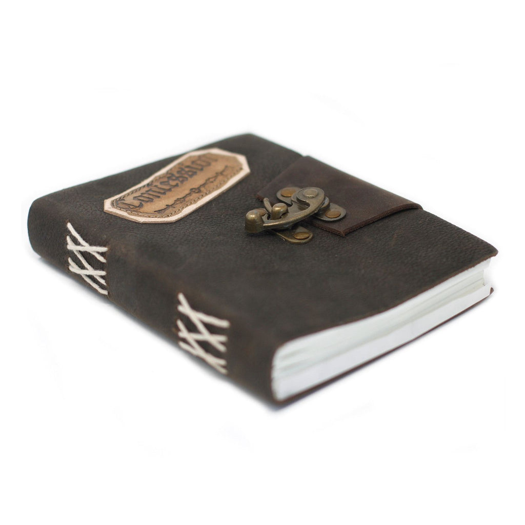 Leather Confessions Notebook with Lock, Black – 13x17.5 cm – view 4