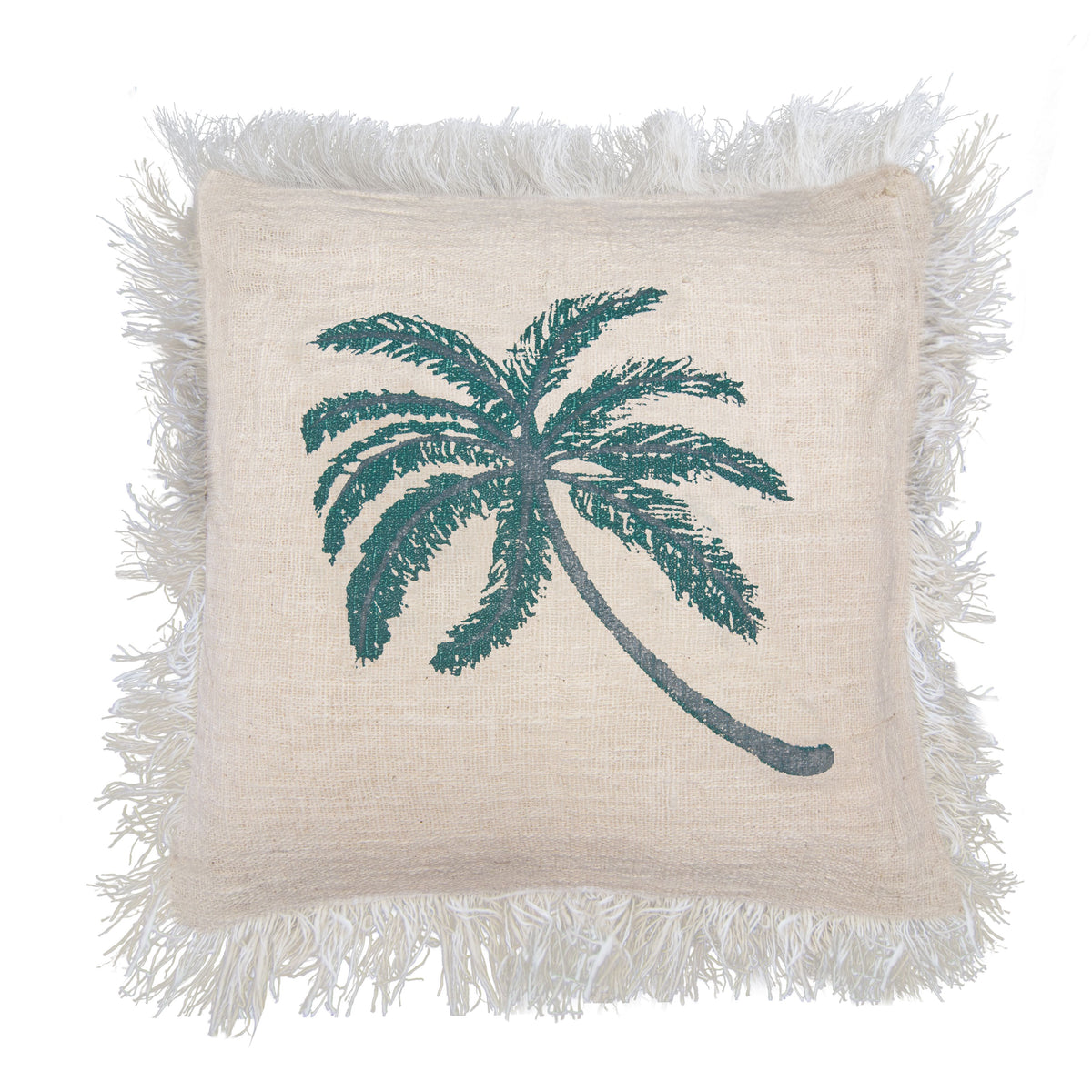 Linen Cushion Cover - Palm Tree - 60x60cm