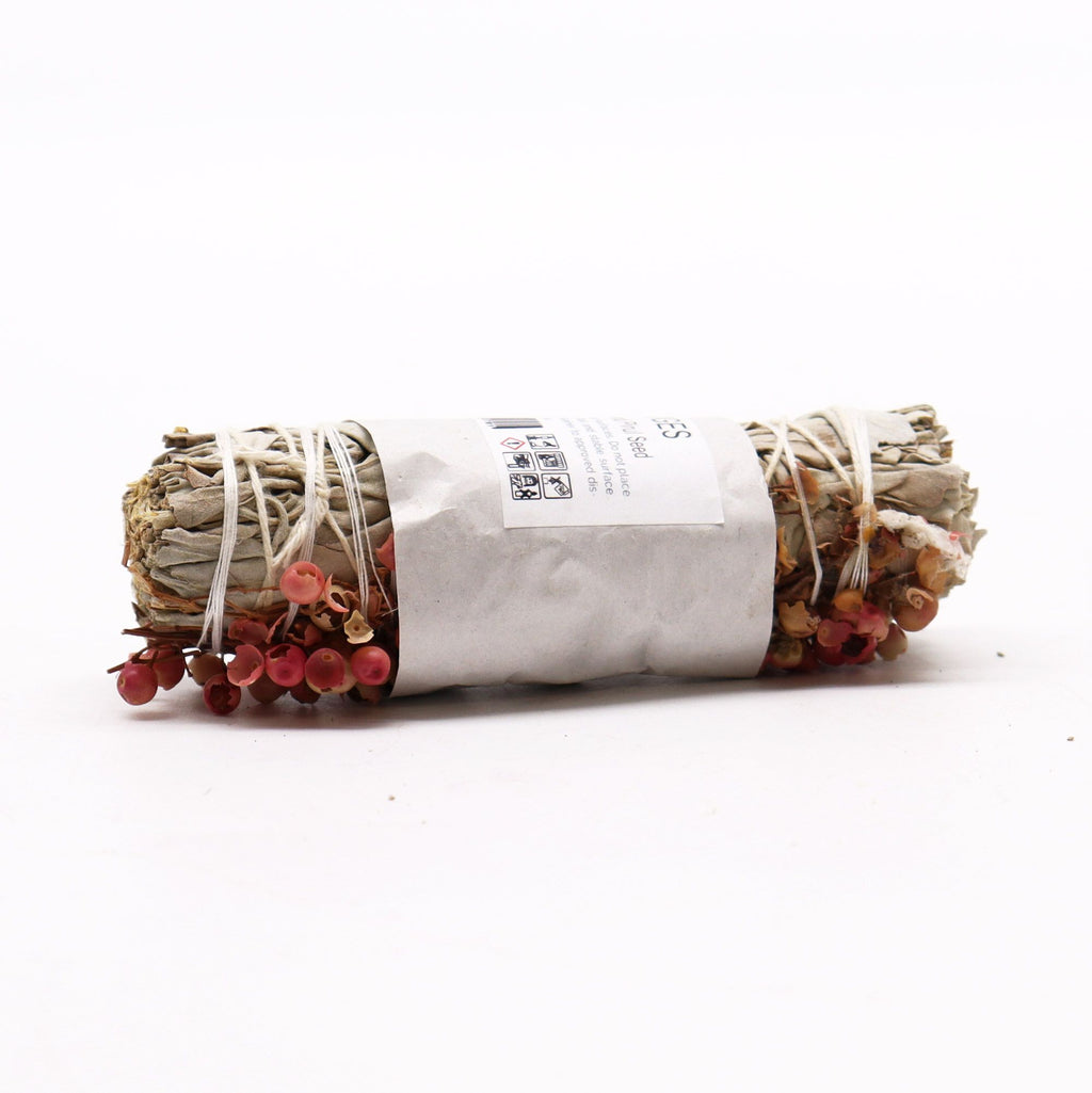 White Sage & Pirul Seed Smudge Stick 10 cm – view 2