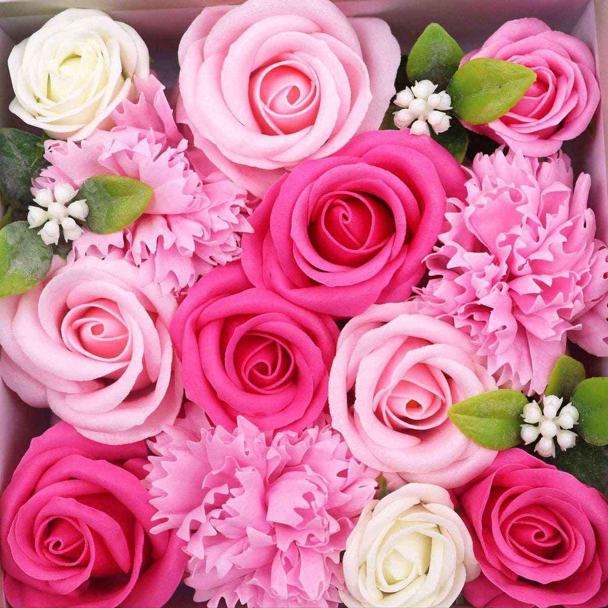 Square Soap Flower Gift Box - Baby Blessings Pink – view 3