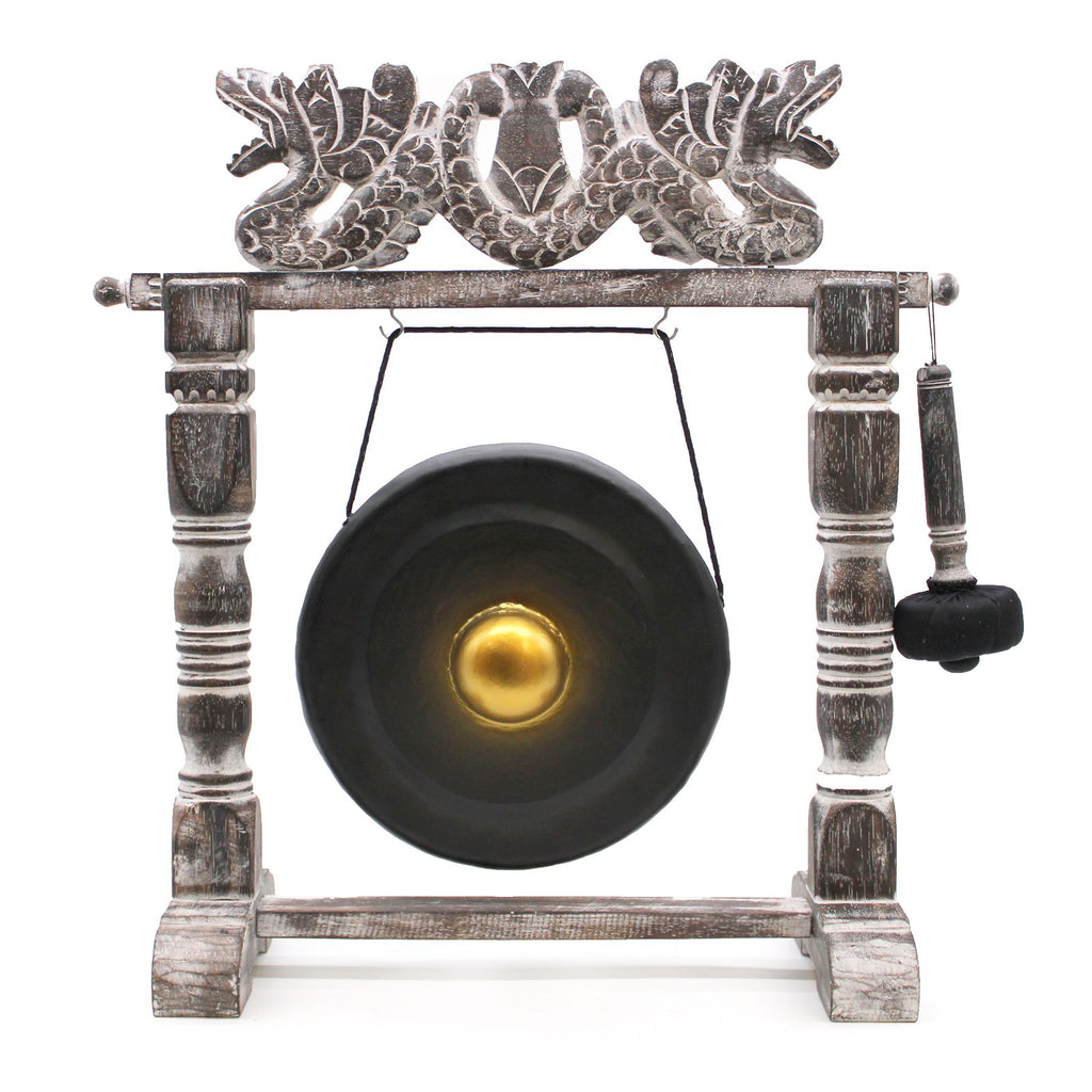 Small Gong in Black Stand - 25cm