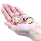 Orgonite Power Keyring - Rose Quartz Hearts Golden Leaf – view 7