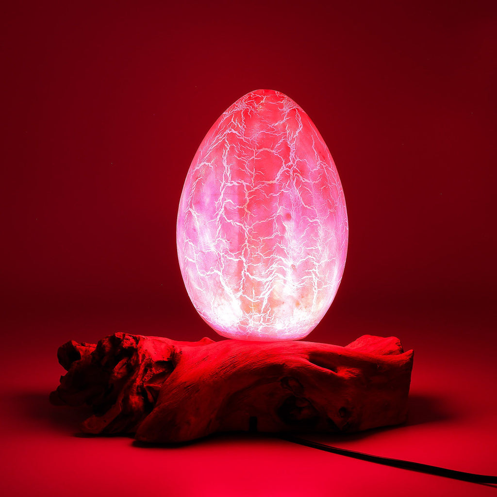 DriftGlow Lamp - Crackle Fire Egg Shade, Orange – view 2