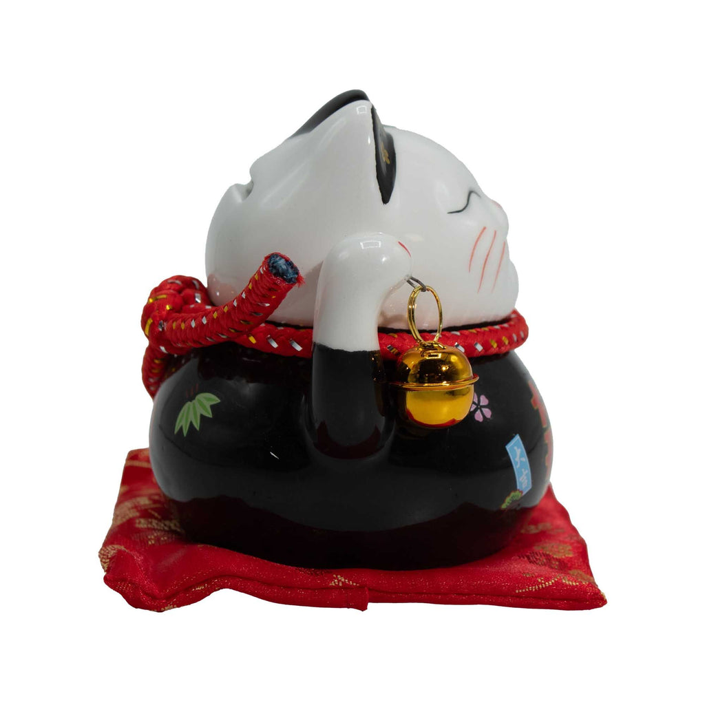 Money Cat Coin Bank on Cushion - Black – view 2