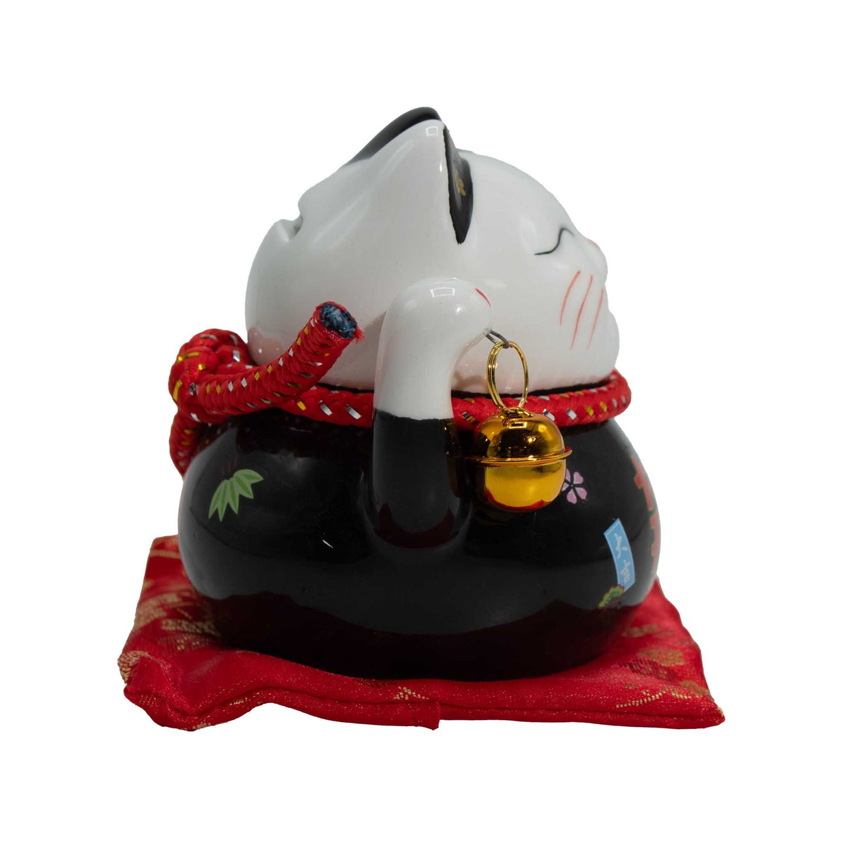 Money Cat Coin Bank on Cushion - Black – view 2