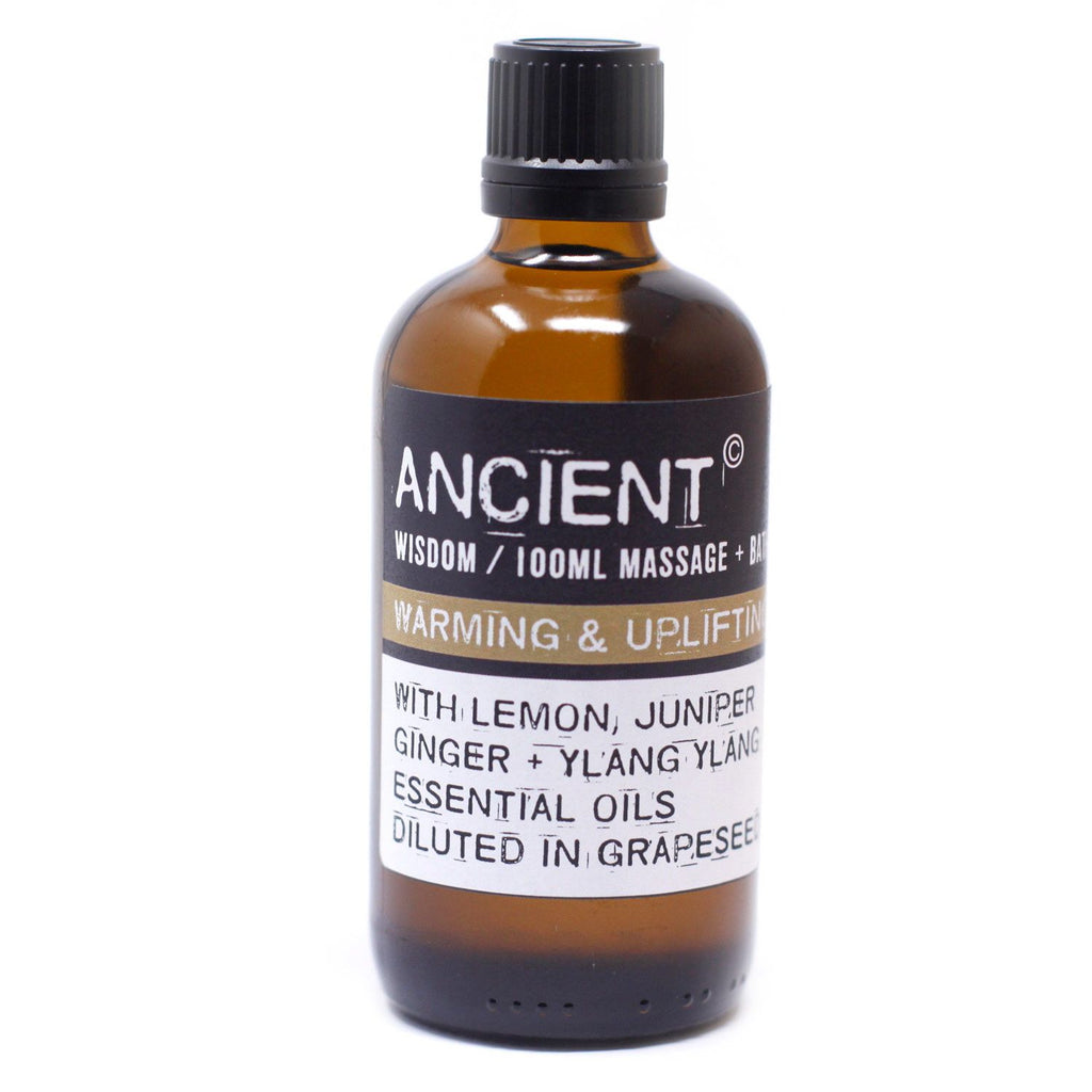 Warm & Uplifting Massage Oil with Lemon, Juniper & Ginger - 100ml