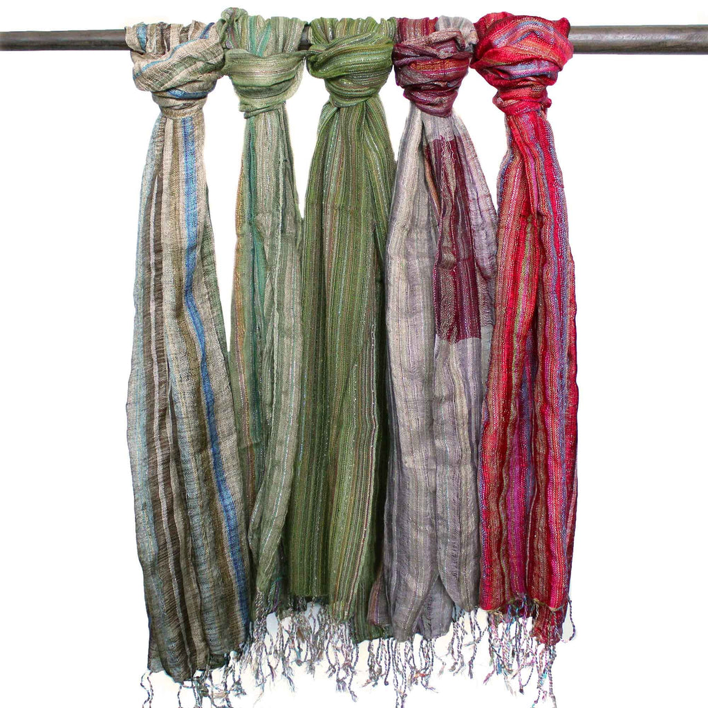 Indian Boho Scarf - 50x180 cm - Random Greens – view 2