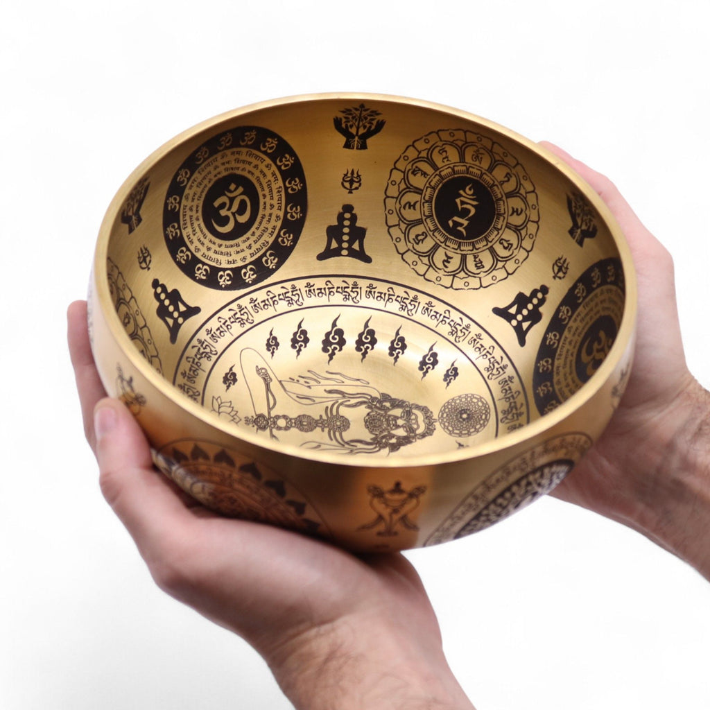 Brass Etched Singing Bowl Set of 4 - Approx 3.85kg – view 10