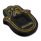 Black and Gold Lava-Stone Incense Plate – view 3