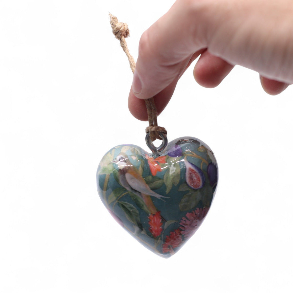 Large Wood Heart Decoration, Bird and Floral – view 4