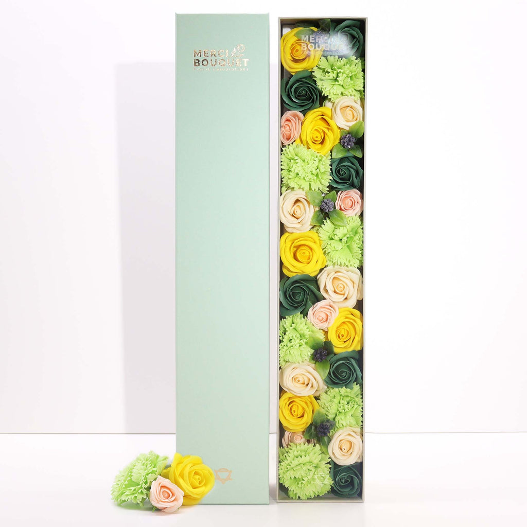 Extra Long Soap Flower Gift Box - Spring Yellow & Green – view 3