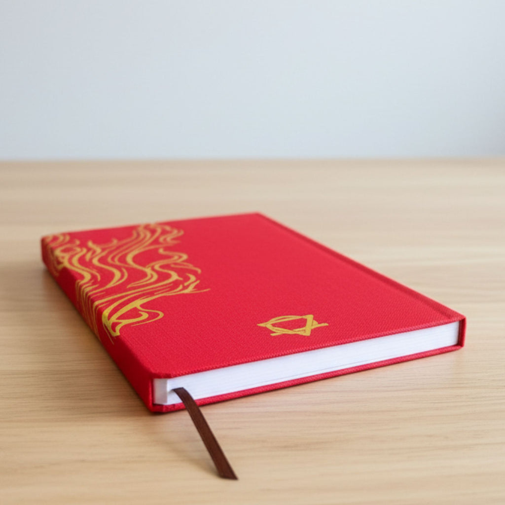 Red Wellness Journal, Golden Mandala and Lotus, 120 Pages – view 2