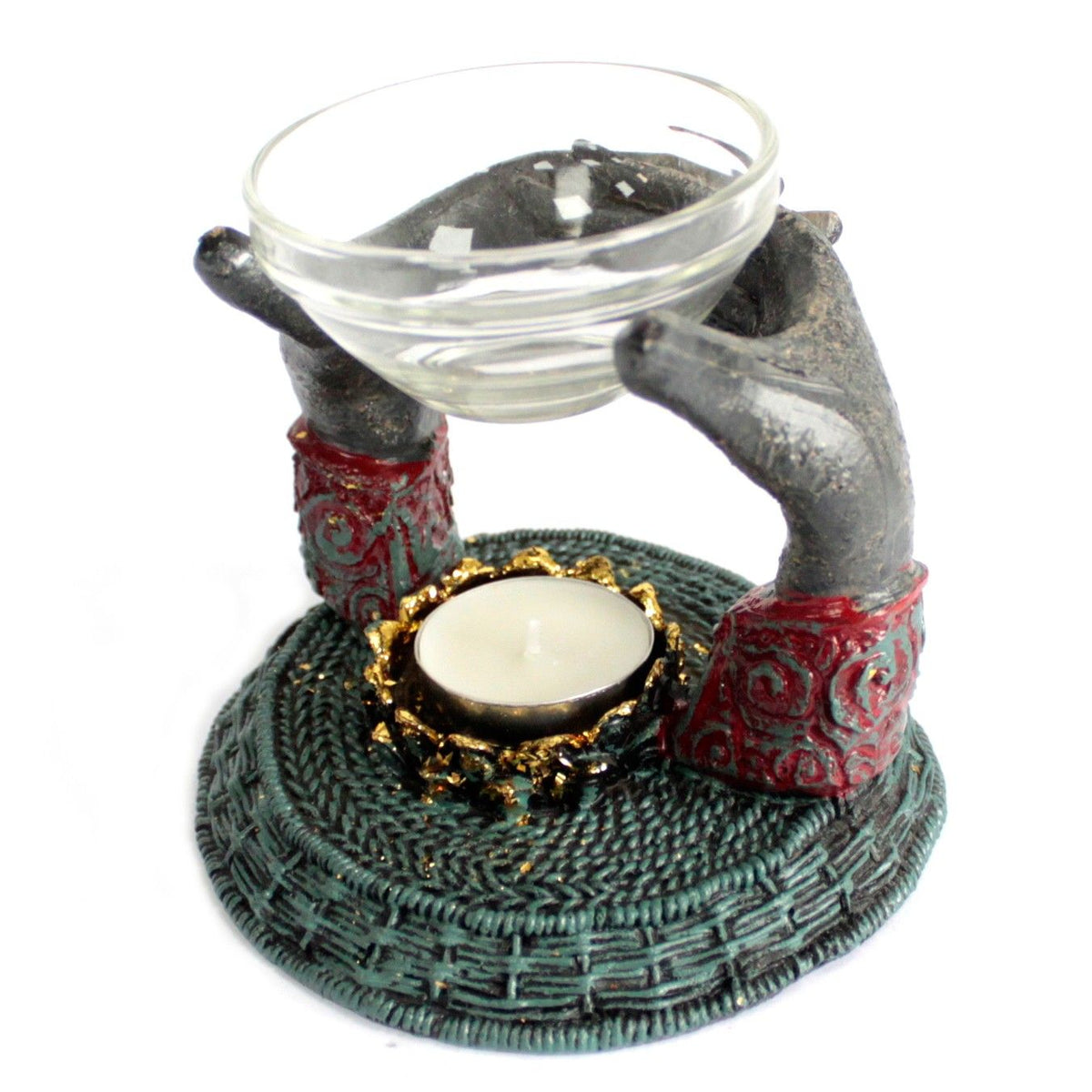 Antique Buddha Offering Hands Oil Burner – view 3