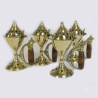 Brass Cone Incense Burner with Carved Handle – view 3