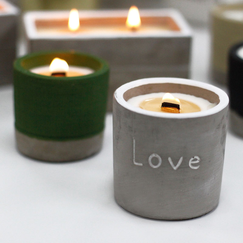 Concrete Wooden Wick Candle - Love, Purple Fig & Cassis – view 10