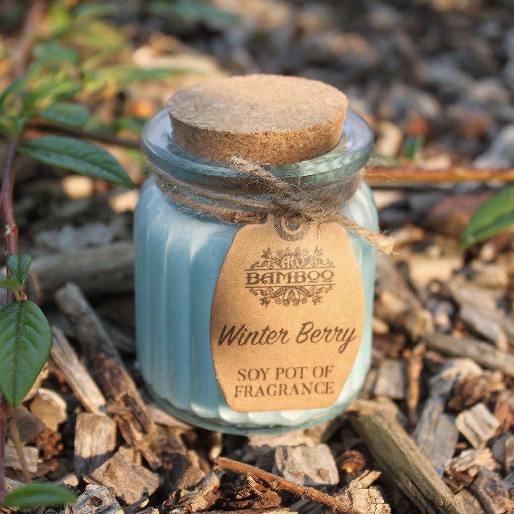 Winter Berry Soy Wax Pot Candle in Glass Jar – view 5