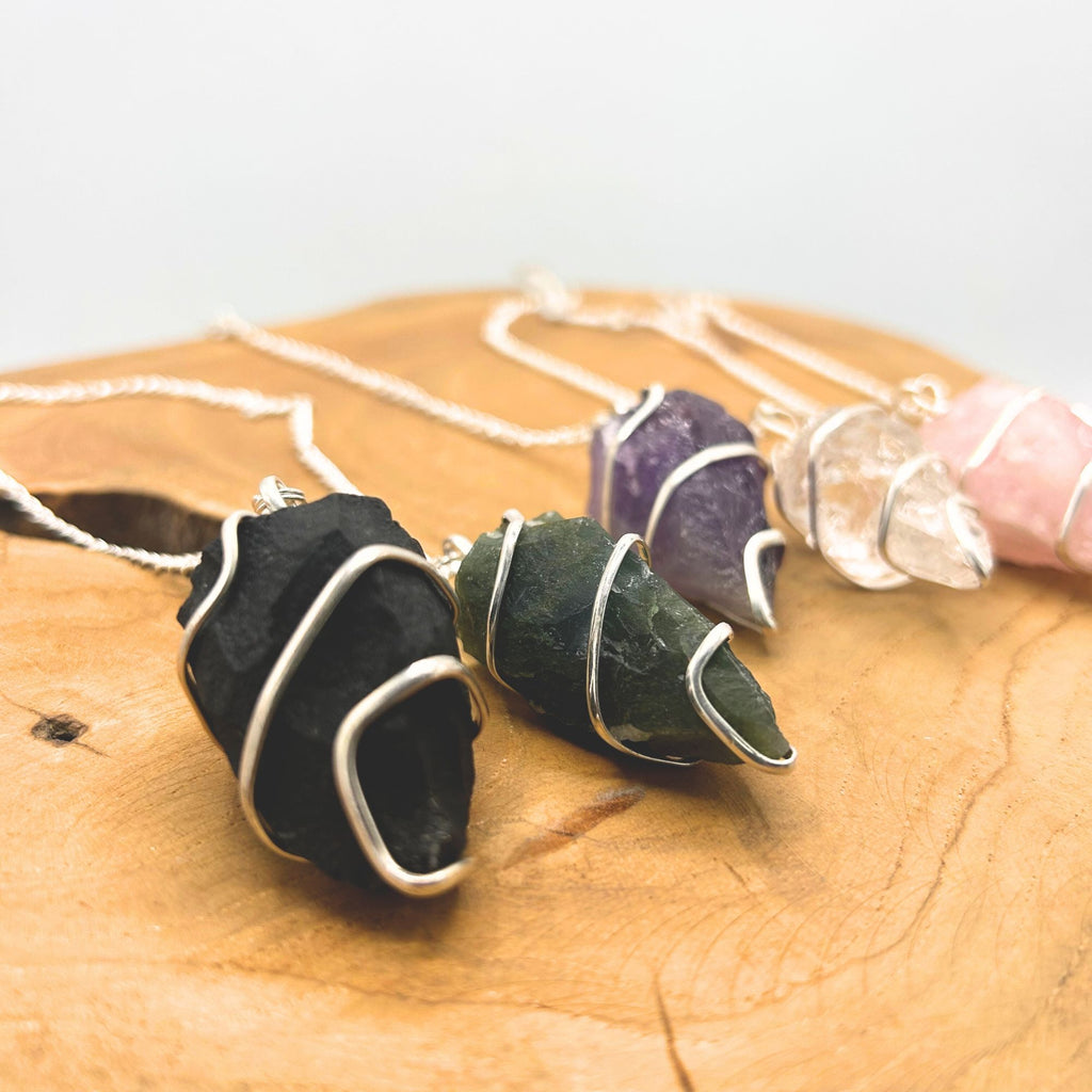 Raw Gemstone Pendulum - Moss Agate – view 3