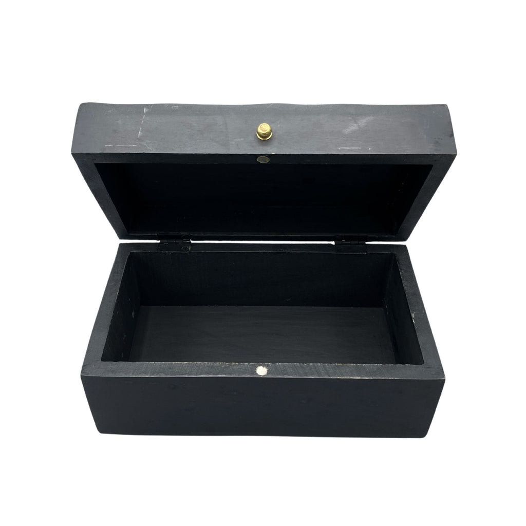 Vintage Deco Wooden Storage Box - Black Swirls, 22 x 12 cm – view 2