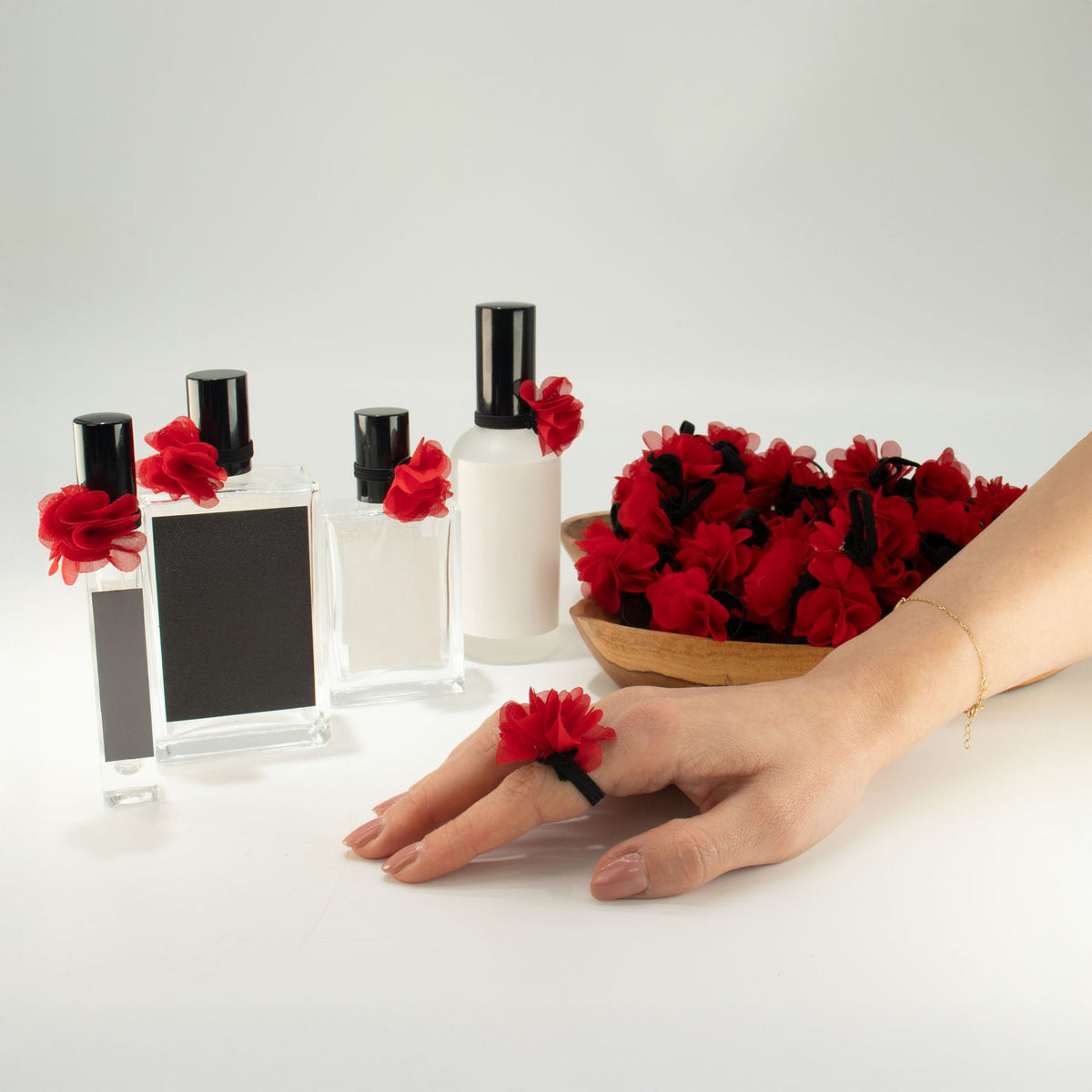 Rose Red Fragrance Chiffon Diffuser Ring