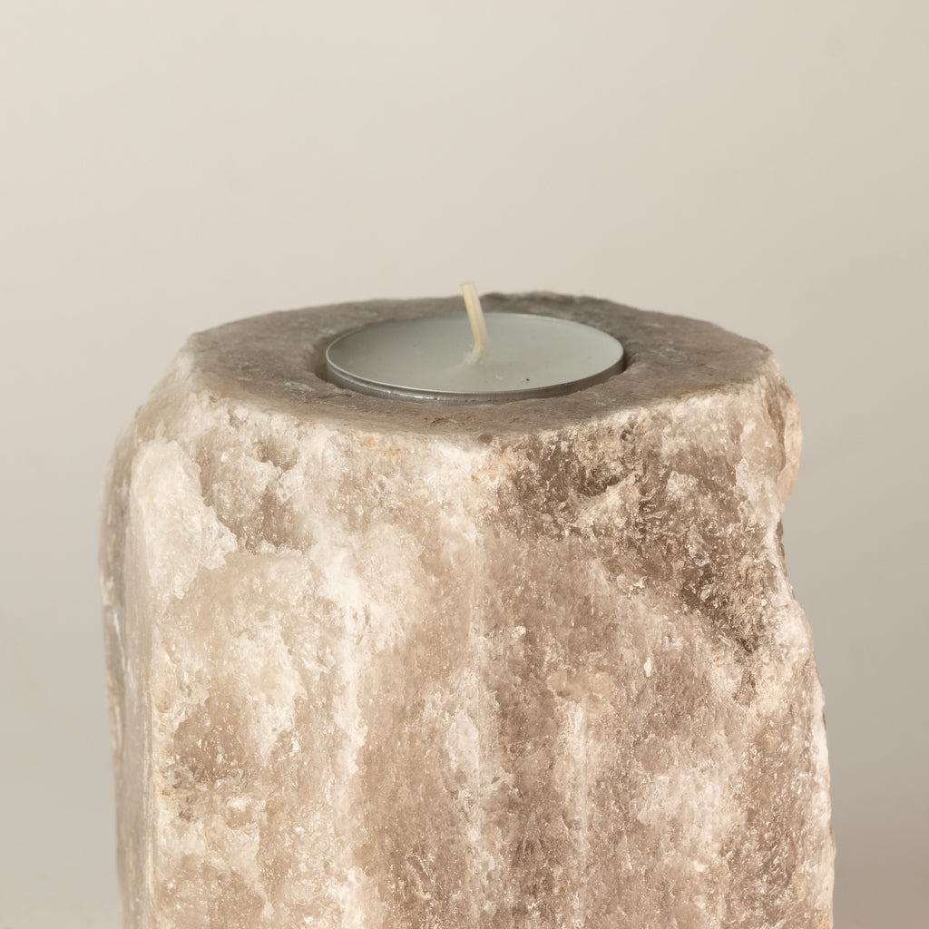 Grey Himalayan Salt Candle Holder, 600-800 g – view 4