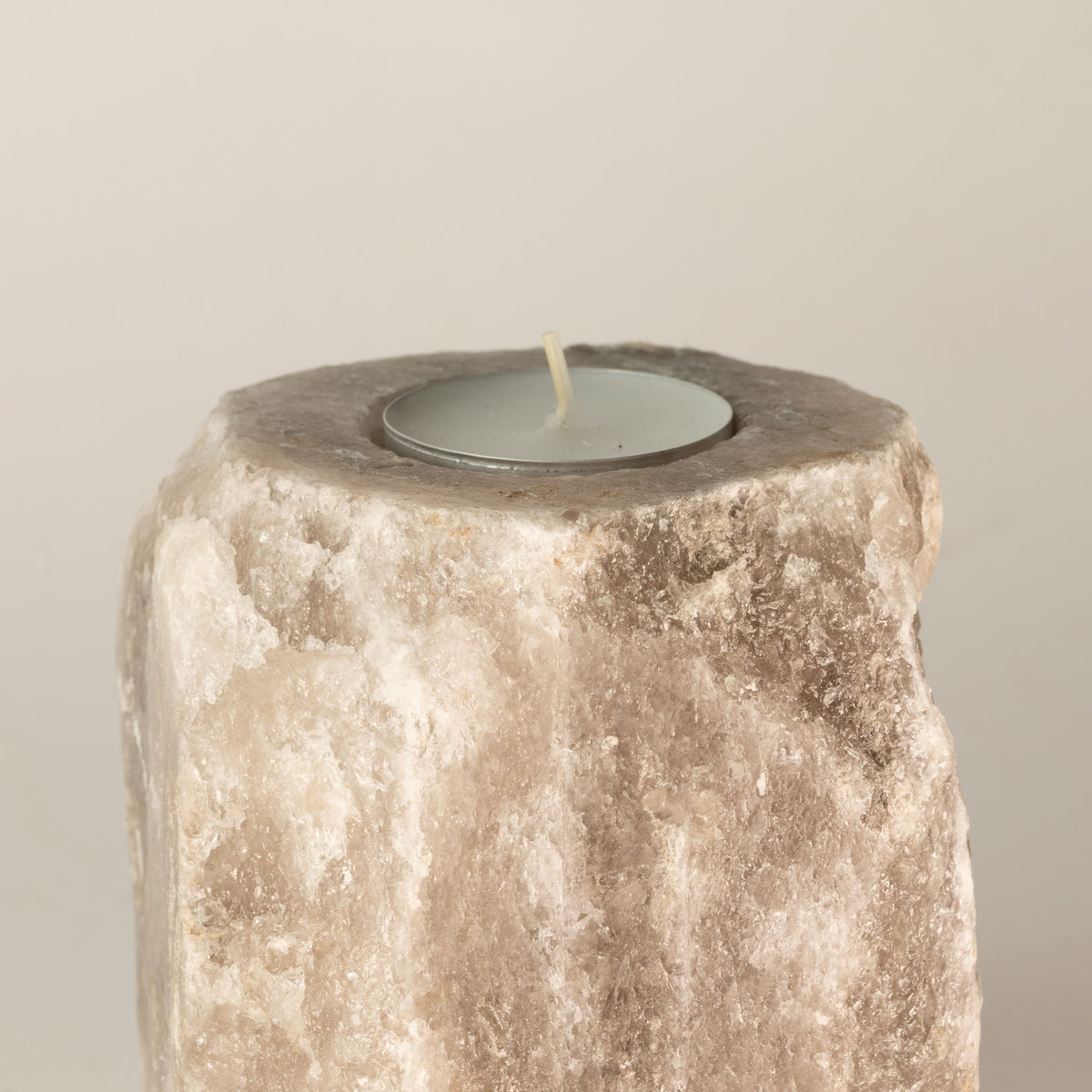 Grey Himalayan Salt Candle Holder, 600-800 g – view 4