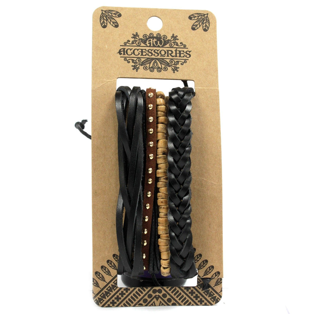 Men's Bracelet Set - Black & Macho, 4 Pieces