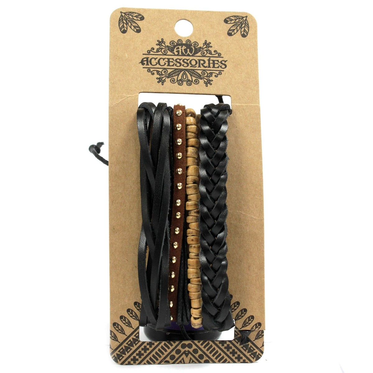 Men's Bracelet Set - Black & Macho, 4 Pieces