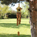Round Seagrass Birdhouse with Wind Chimes, 45 x 17 cm