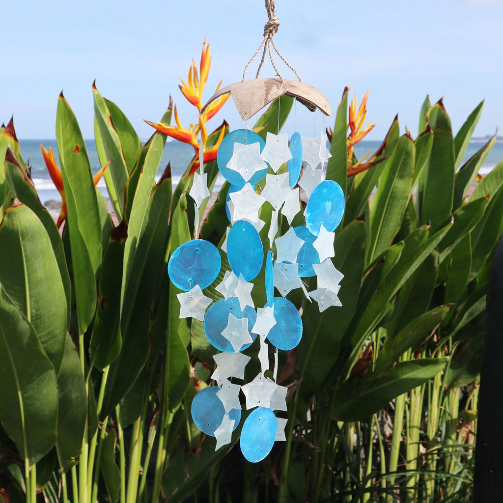Coconut & Capiz Shell Wind Chime, Star, 30cm – view 2