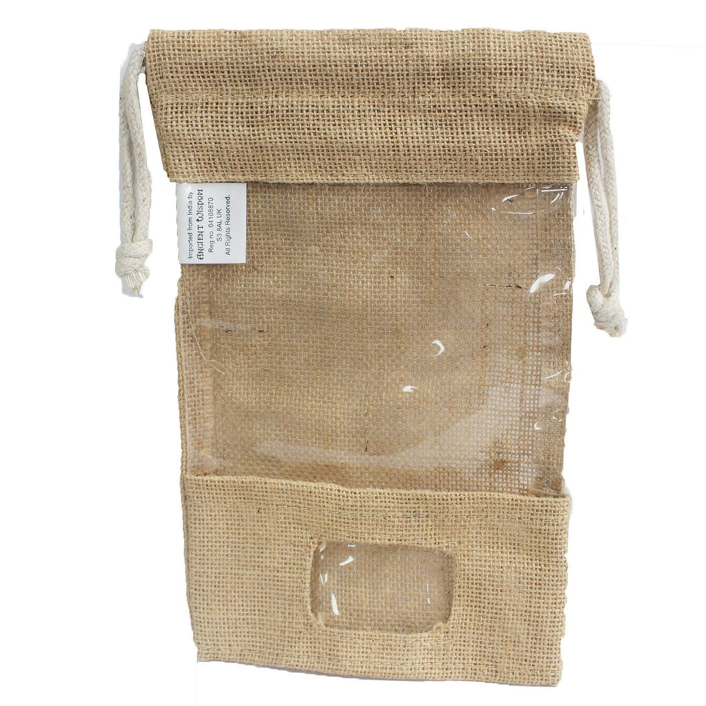 Jute Window Bag with Pocket 25x16cm