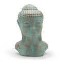 Tranquility Buddha Head Statue, Green Copper